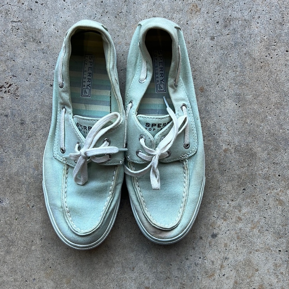 Mint green Sperry Top Siders